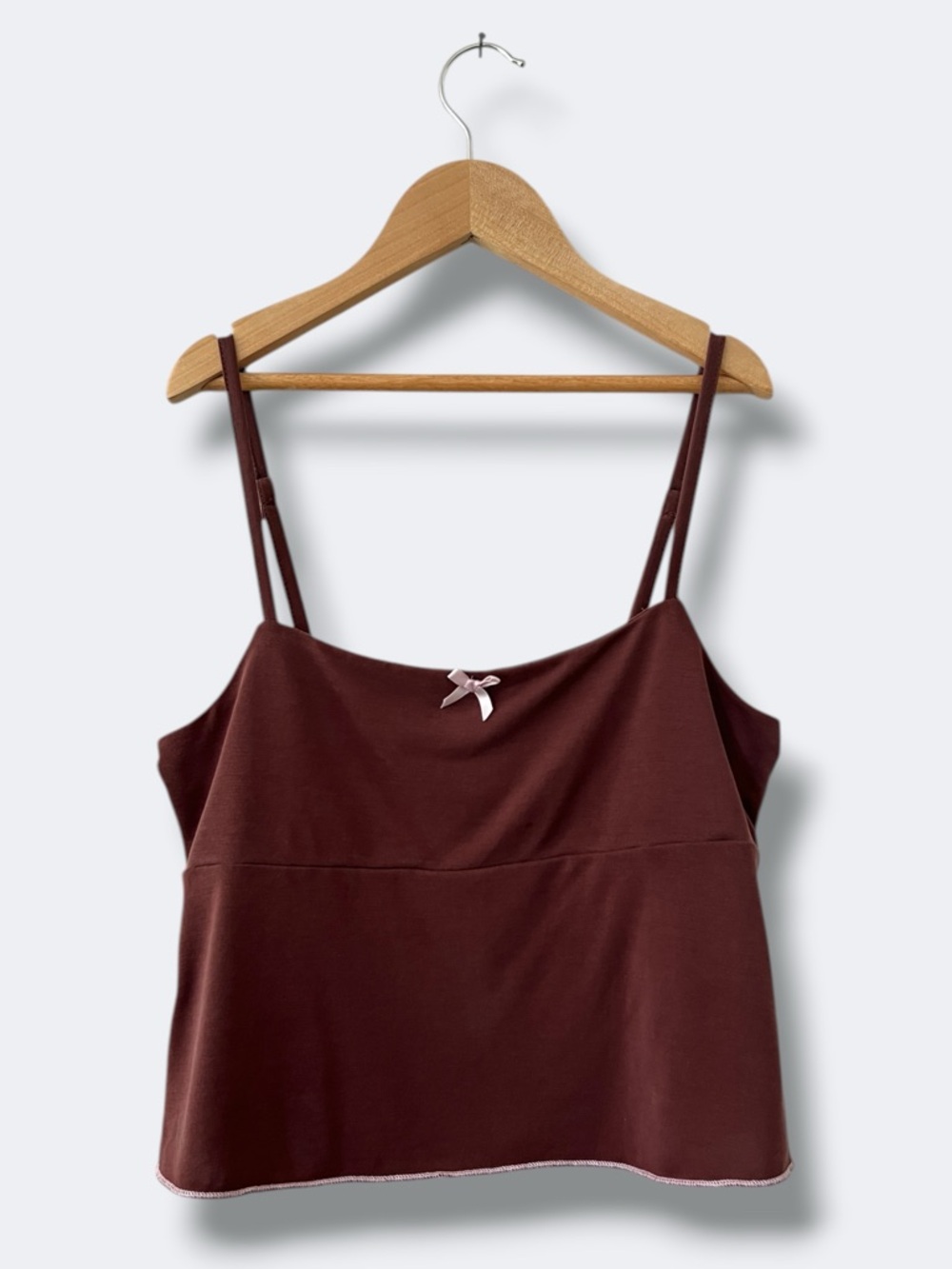 Edikted Crop Cami Tank Womens Small Brown Pink Bow Y2K Strappy Coquette